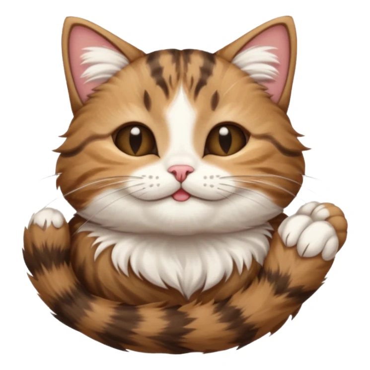 dark brown tabby and white cat upside down with eyes closed sticker