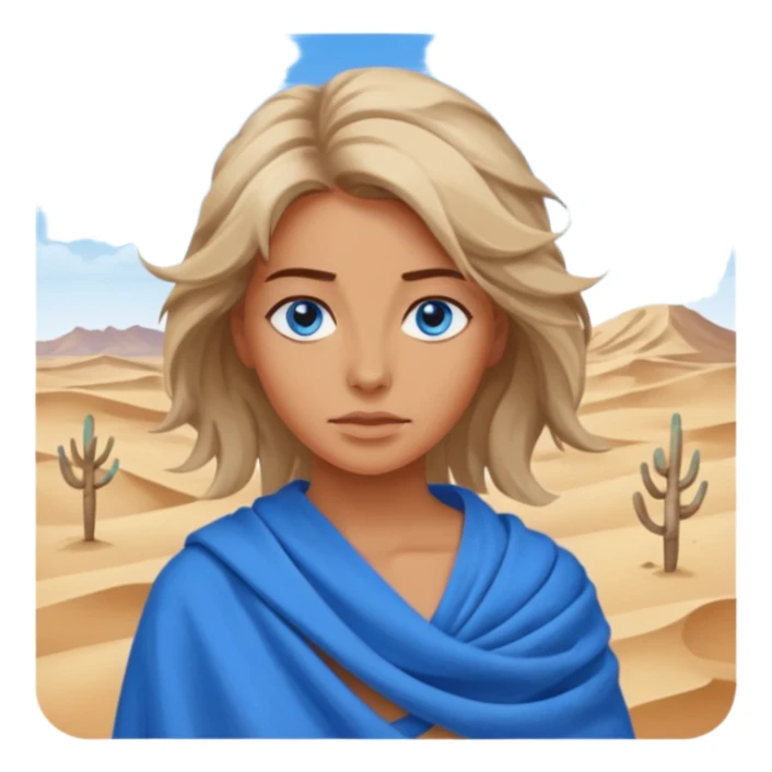 blue eyed desert woman in cloth sticker