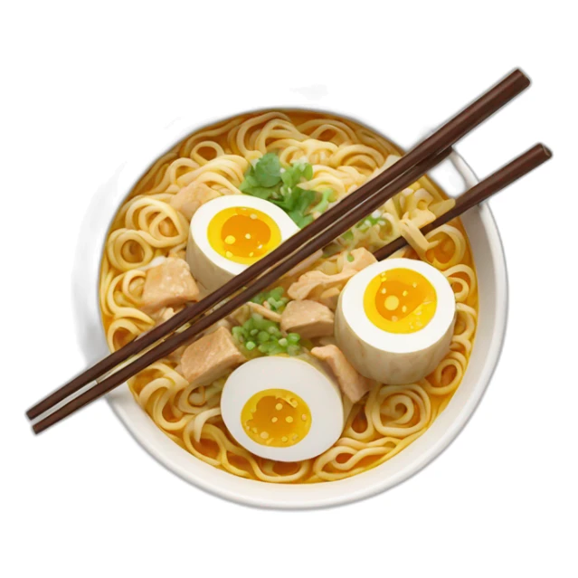 Bowl of ramen with chop sticks sticker
