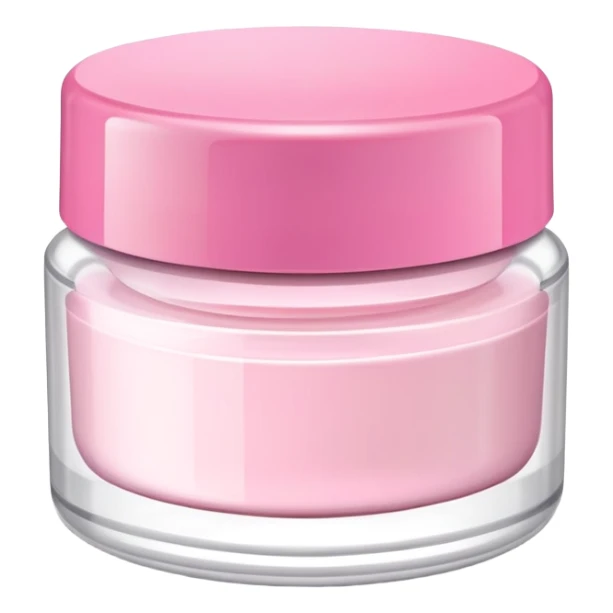 clear moisturizer container with pink lid and label  sticker