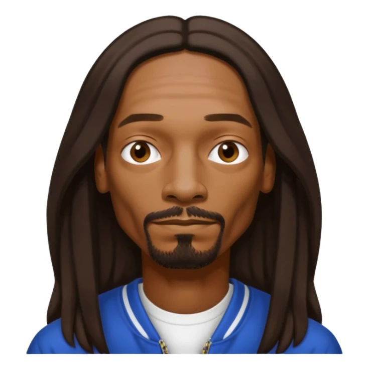 Snoop Dogg with dark brown long hair sticker