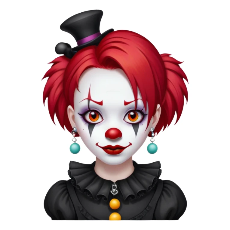 Gothgirl with piercings clown red hair sticker
