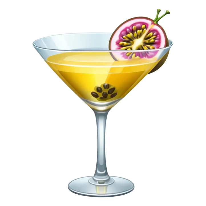 Martini glass with passionfruit top view sticker