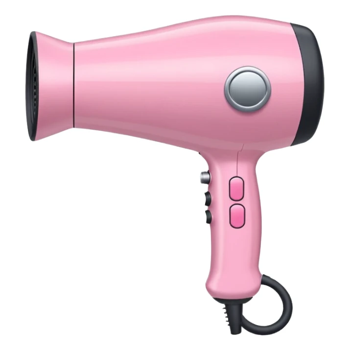 pastel pink hair dryer iOS emoji style sticker