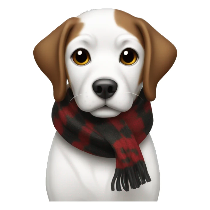 Dog black and brown and white with a christmas scarf sticker
