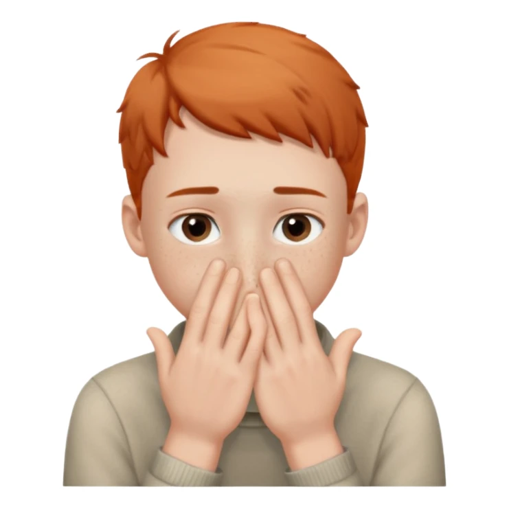 Create a shyness imoji Boys imoji Boys imoji hand in face hand in full face create a shame boys imoji full face cover in hand sticker