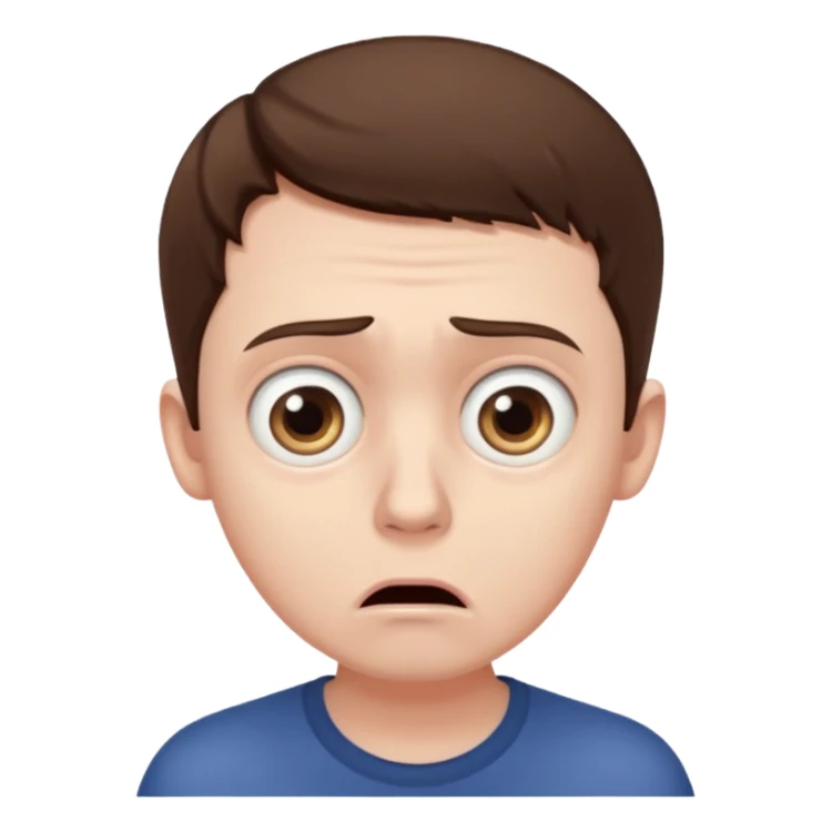 realistic half-length portrait of a scared man sticker