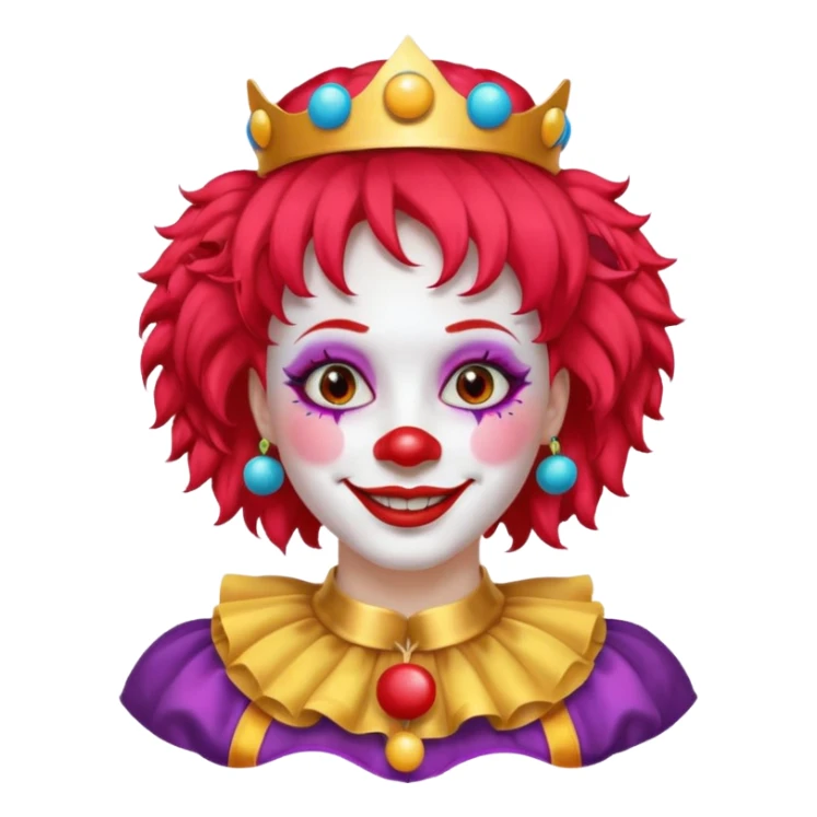 female clown with saint's halo sticker