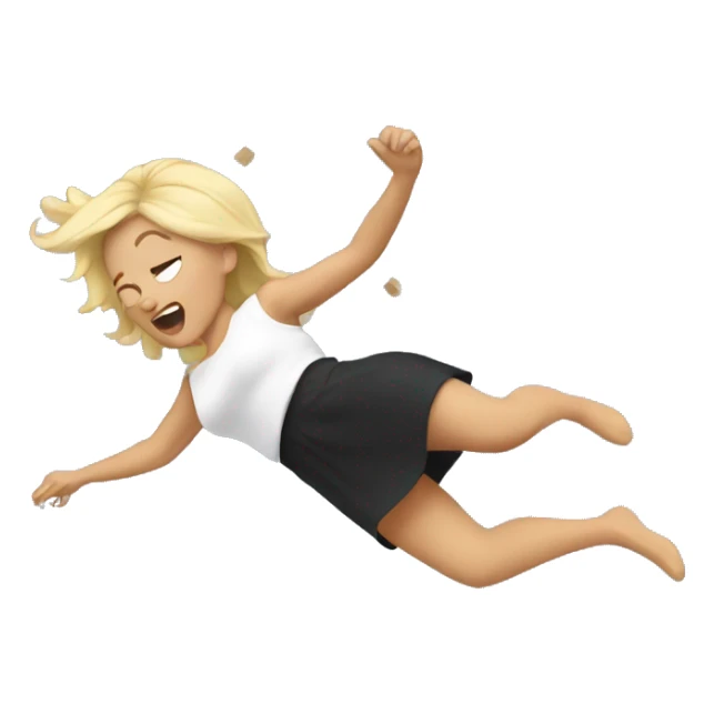 Falling blonde sticker