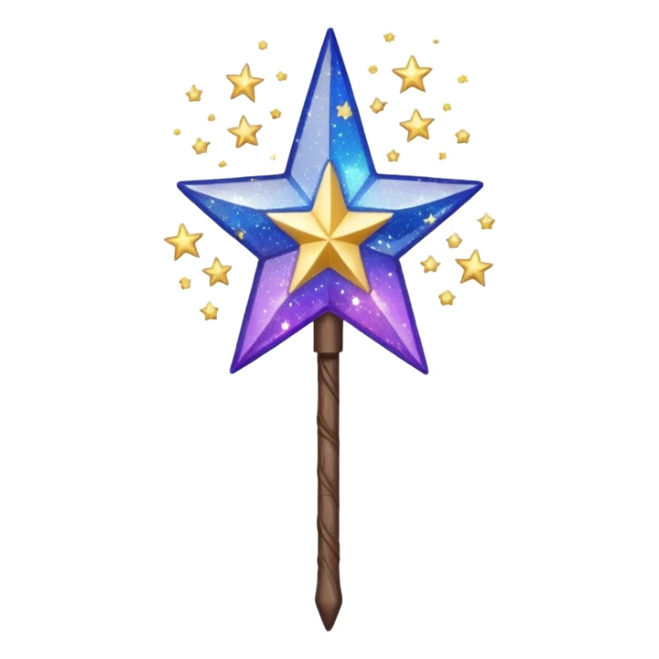 Elder wand glitter Stars sticker
