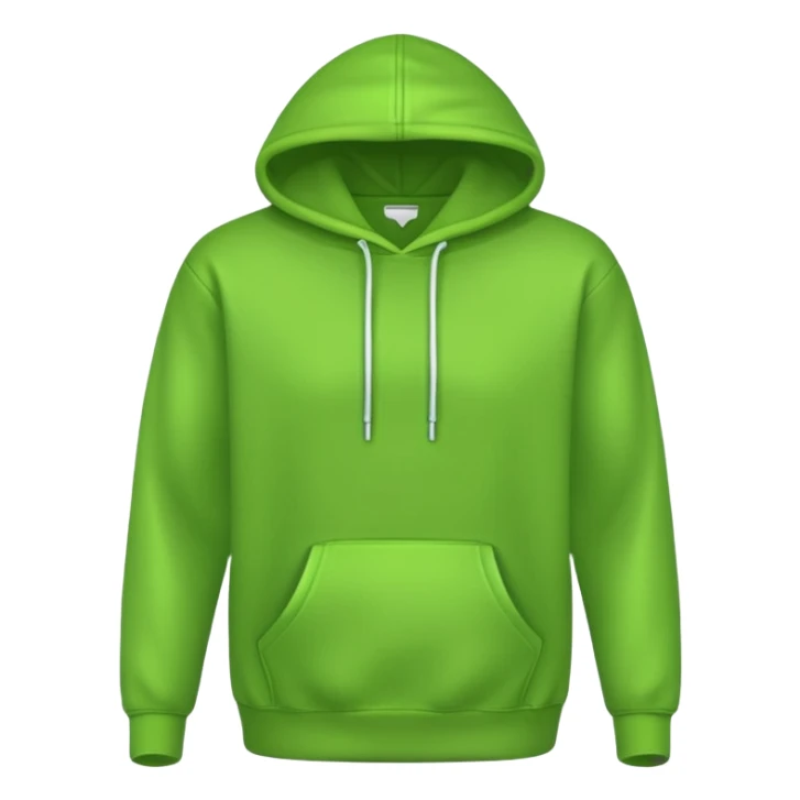 bright green hoodie, no person inside sticker
