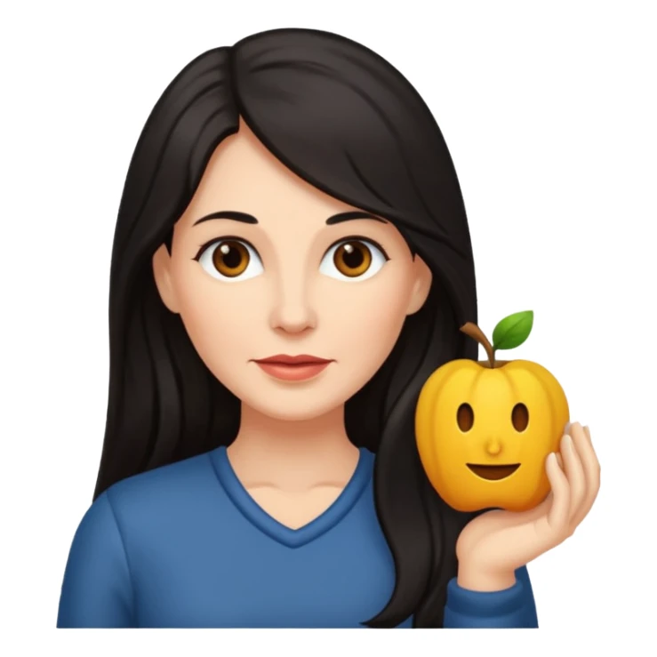 Mature woman with long dark hair sticker