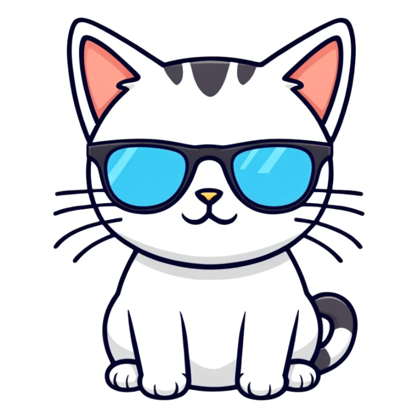 Cat with sunglasses sticker