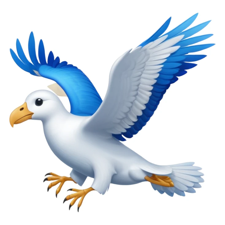 Albatross flying blue instead of black wings sticker
