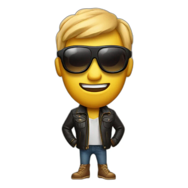 a living peanut with a leather jacket and sunglasses sticker
