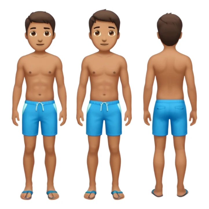 a man in Bermuda shorts as a swimsuit full body sticker