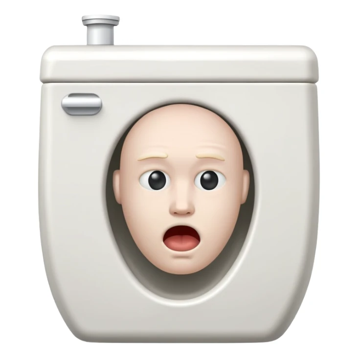 toilet with head coming out of it sticker