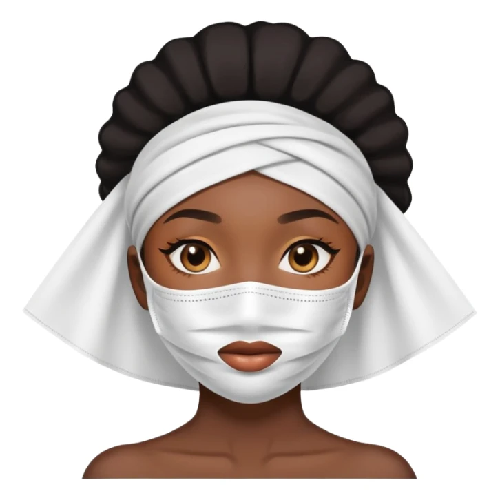 black girl with sheet mask on  sticker