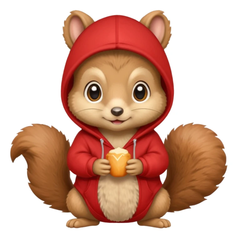 baby squirrel wear red hoodie sticker