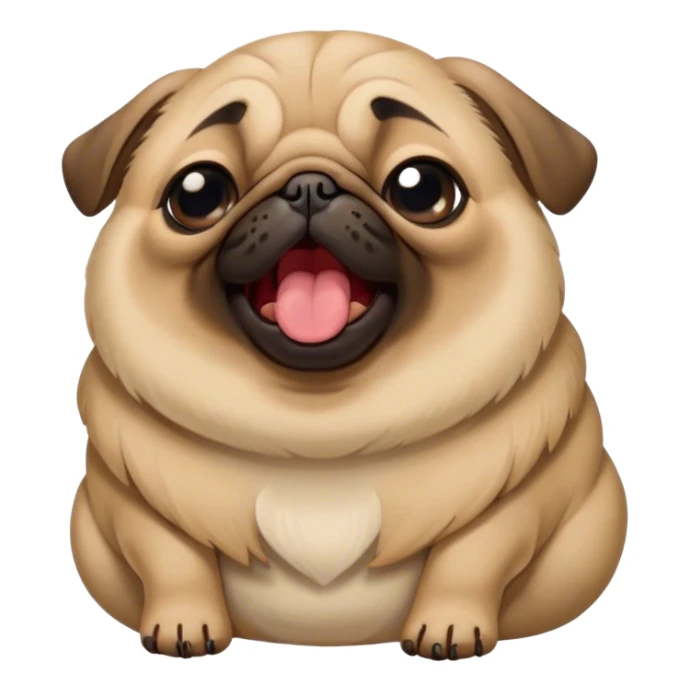 Cinematic Cute Yawning Fawn Pug Portrait Emoji, Head tilted slightly with a dramatic, wide-open yawn, showcasing a soft fawn coat with a velvety texture, floppy ears slightly drooping, round dark eyes barely open in drowsy contentment, Simplified yet irresistibly adorable features, highly detailed, glowing with a soft, cozy glow, high shine, relaxed yet expressive, stylized with a touch of whimsy, bright and endearing, soft glowing outline, capturing the essence of a sleepy yet affectionate companion, so drowsy it feels like it could stretch out of the screen and curl up for a nap! sticker