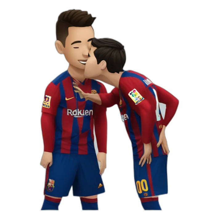 cristiano ronaldo kissing messi sticker