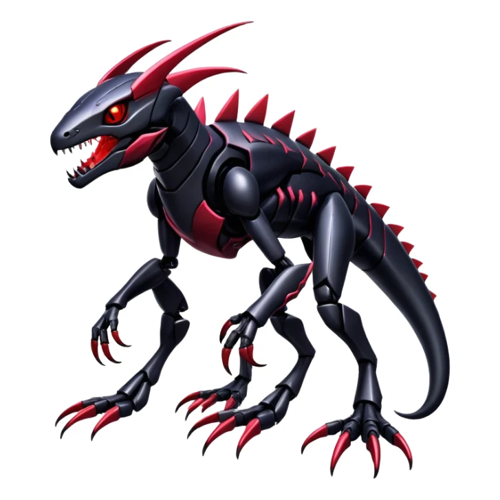 Shiny Exotic Edgy Badass Gothic Cool epic Futuristic Salandit-Genesect-Koraidon-Fakémon-hybrid-creature (full body)  sticker
