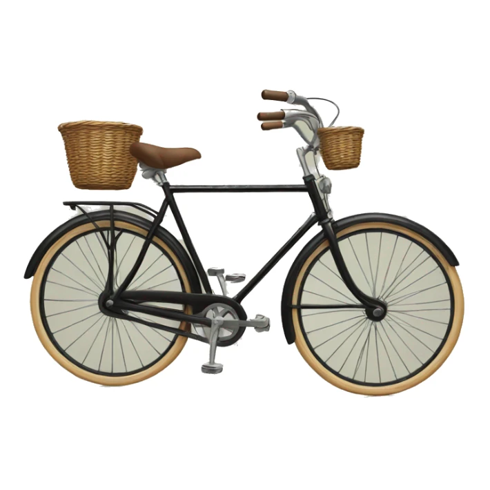  vintage black bike with front basket  sticker