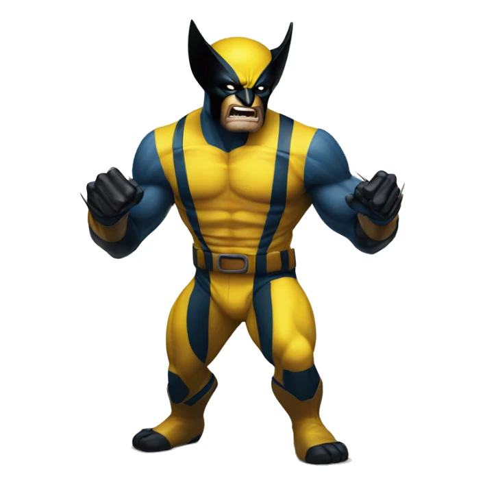 wolverine with his claws out in his yellow suit sticker