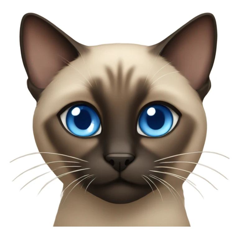 fluffy black and brown siamese cat with blue eyes  sticker