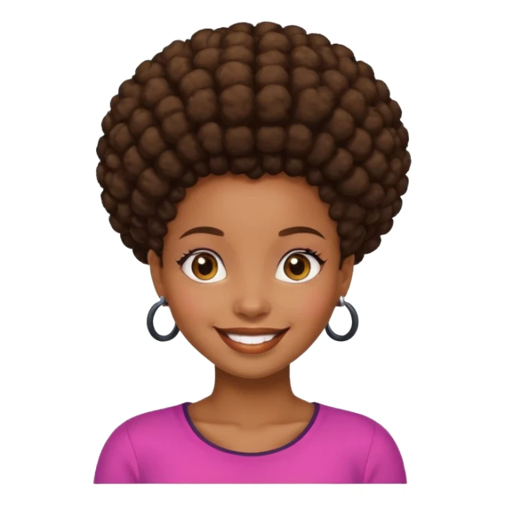 afro puff girl african girl sticker