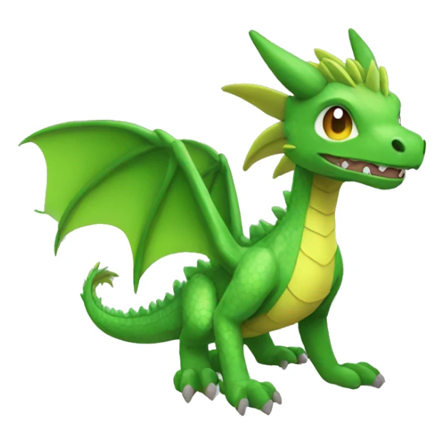 Colorful Legendary Green Jungle Grass Dragon Fakemon sticker