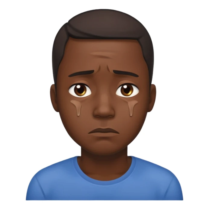black man having Pity - feeling of sorrow and compassion for another, looking sideways sticker