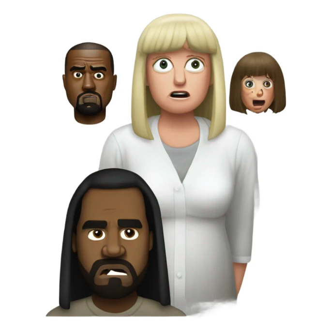 Kanye west angry at Shelly Duvall  sticker