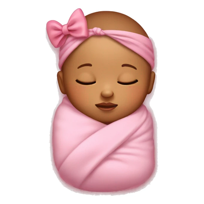 sleeping baby with pink bow on head pink blanket  sticker