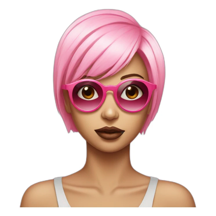 girl sunglasses shorthair bubble gum sticker