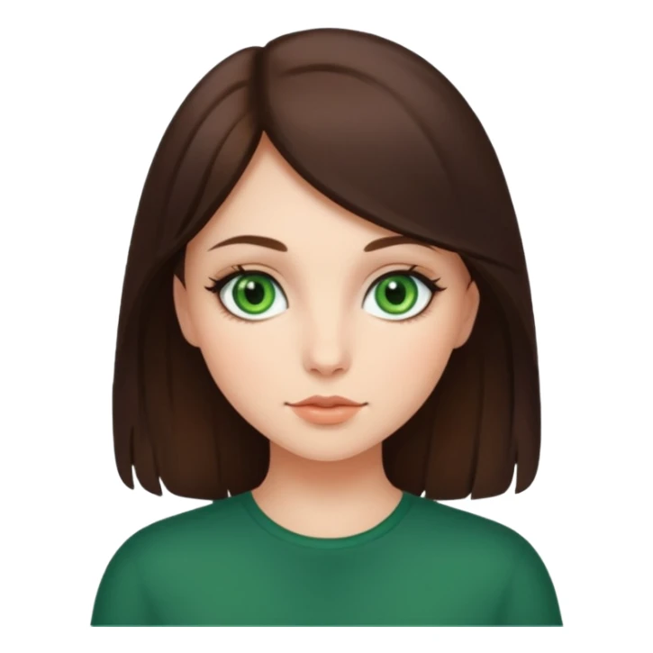 brunette girl with green eyes and moles sticker