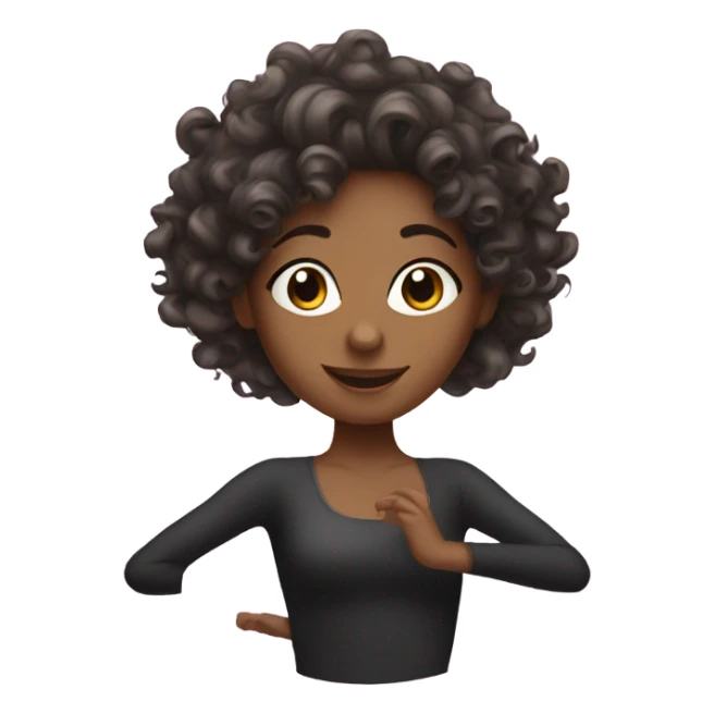 A girl with wavy curly hair doing aerial dance  sticker