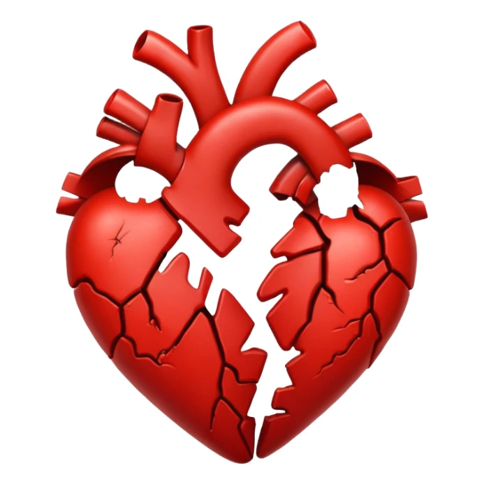 Broken and tied heart sticker