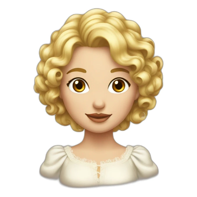 Une jeune fille aux cheveux bouclés blond vénitien sticker