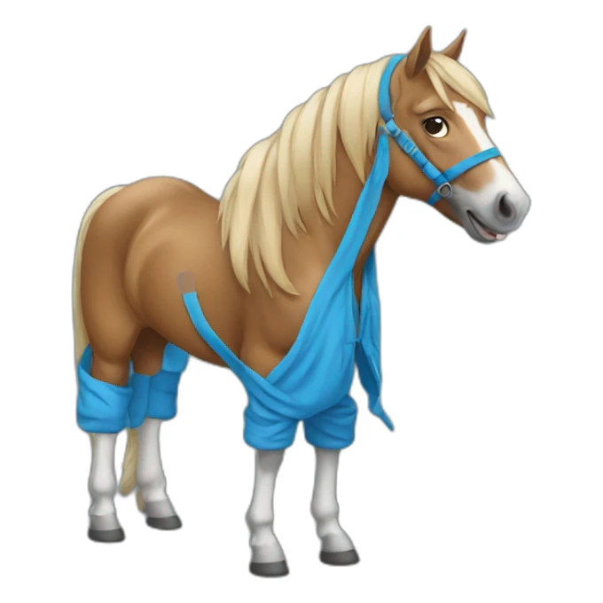 horse wearing blue hoodie sticker