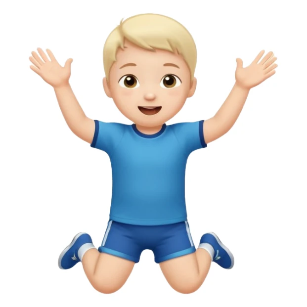 A toddler with a tiny jersey shirt, clapping with adorable enthusiasm jumping sticker