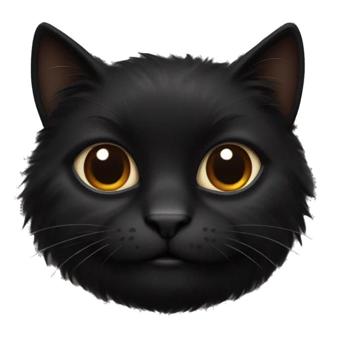 Fluffy black cat with brown eyes  sticker