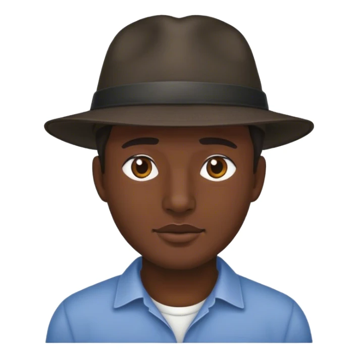 black outline of a man wearing a hat sticker