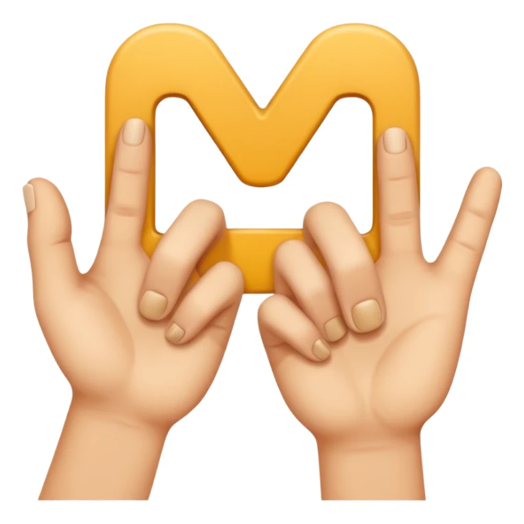 Les doigts des deux mains qui forme la lettre W sticker