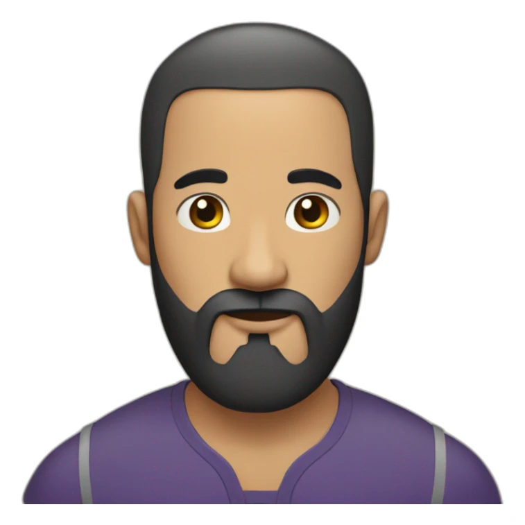  Man shaved head and black beard with big crown on head sticker