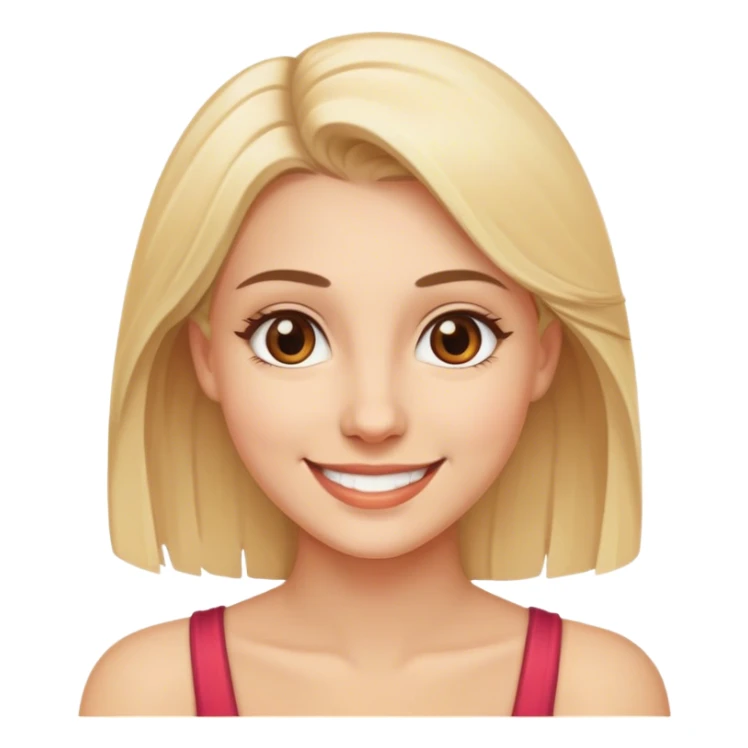smiling blonde woman with brown eyes  sticker