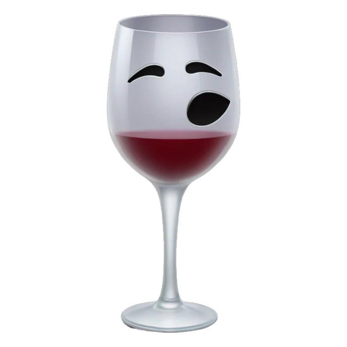 Wine glass with black kiss mark on glass sticker