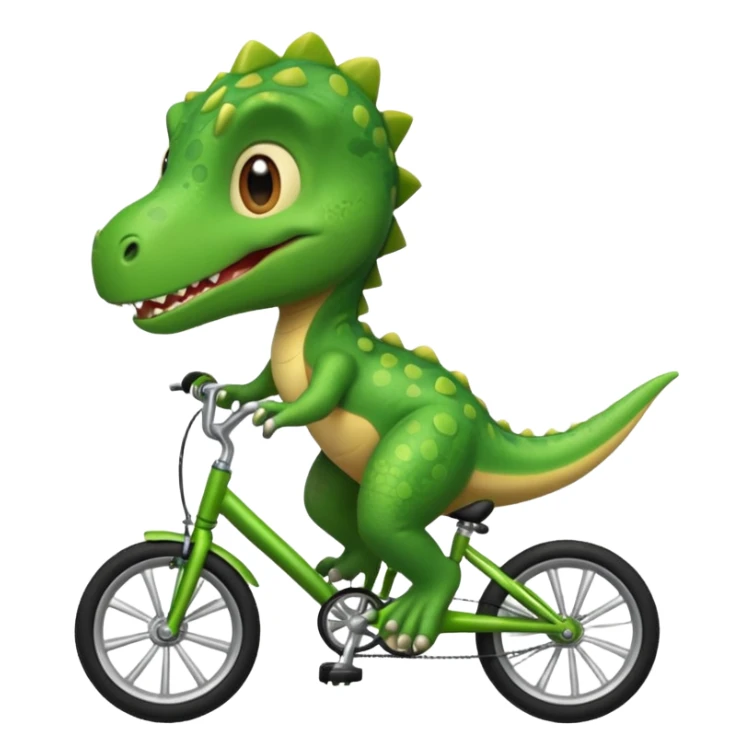 Baby dinosaur riding a bike  sticker