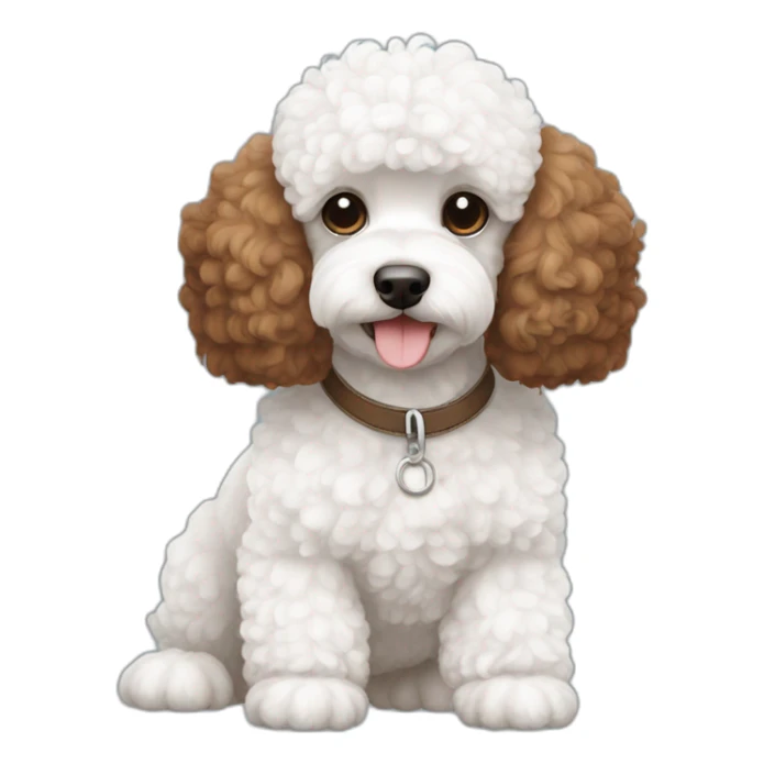 2 doga french poodle 1 white colour 1 canela brown color sticker