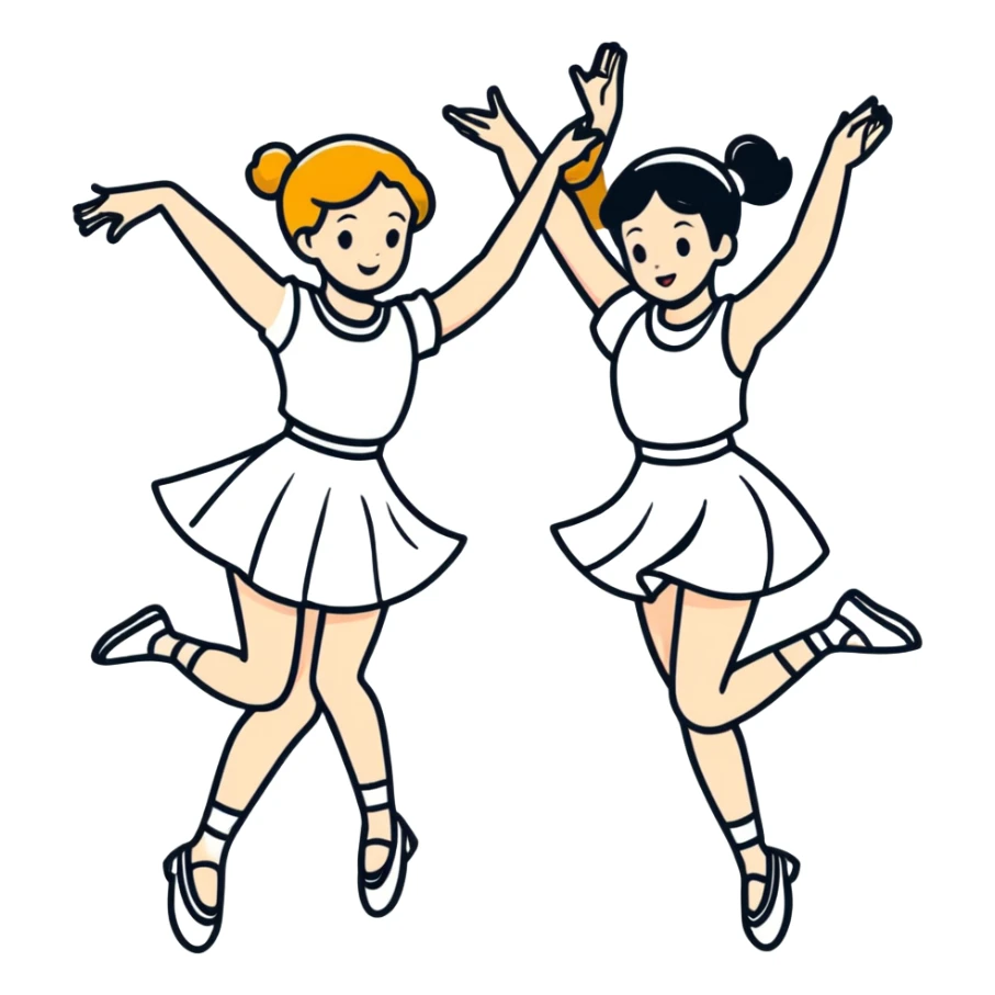 black girl and white girl dancing sticker